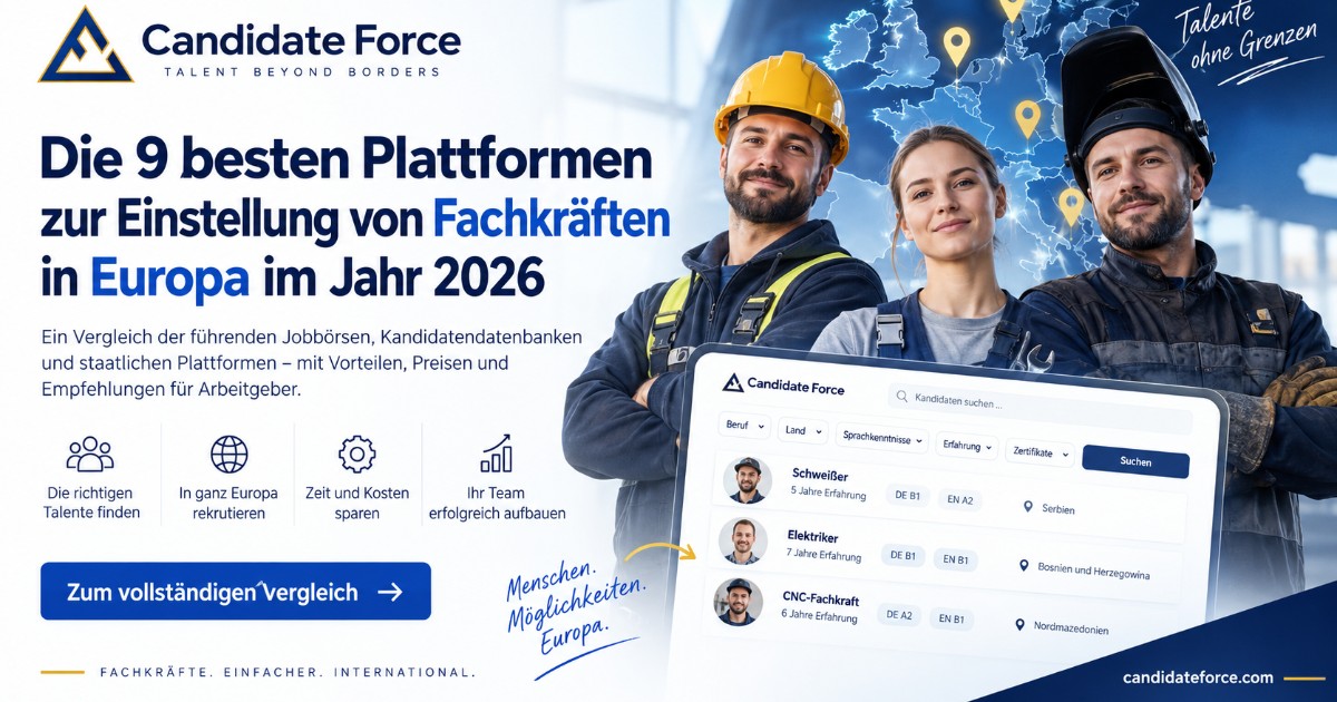Die 9 besten Plattformen für die Einstellung von Fachkräften in Europa 2026