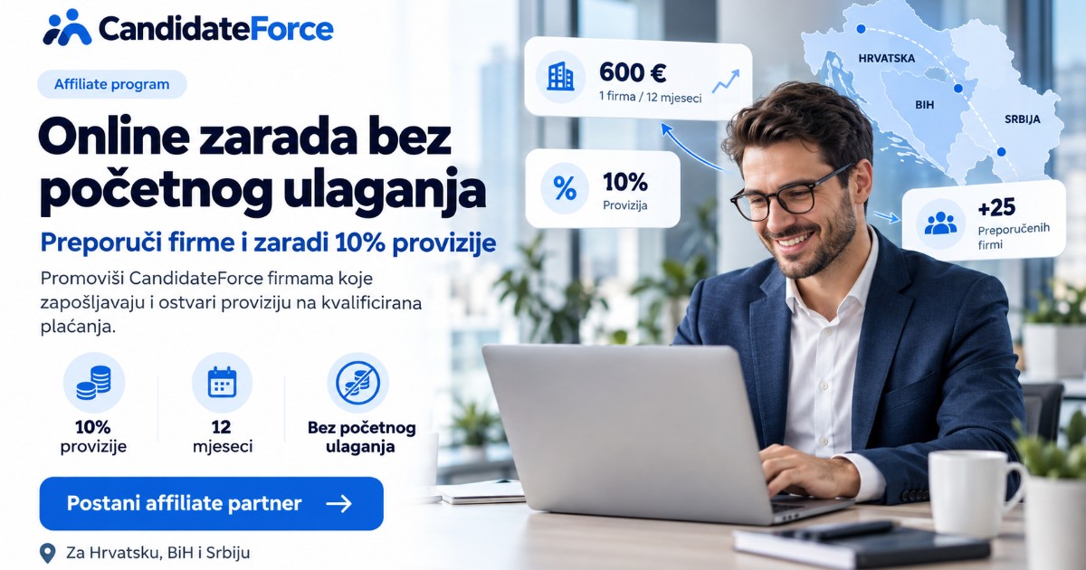 Online zarada u BiH: Zaradi 10% provizije preporukom firmi